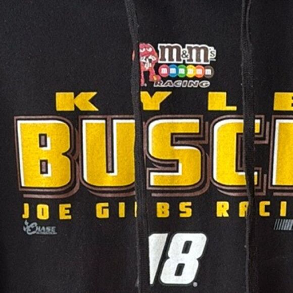 Nascar Kyle Busch #18 Black Chase Vintage Pullover Hoodie Sweatshirt Mens XL - Picture 5 of 9